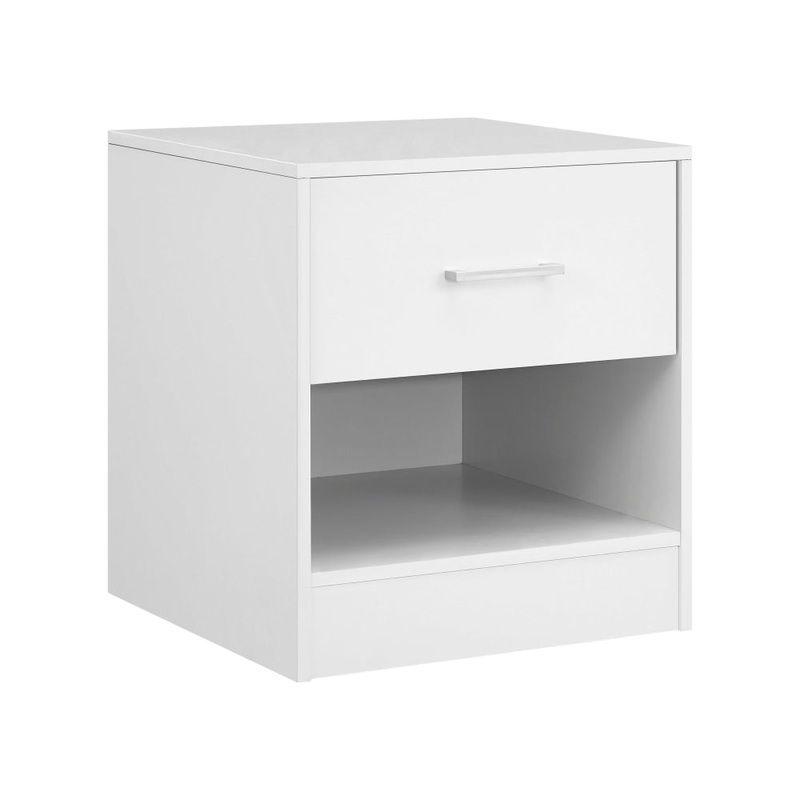 Marcus Wooden Nightstand Bedside Table W/ 1-Drawer White