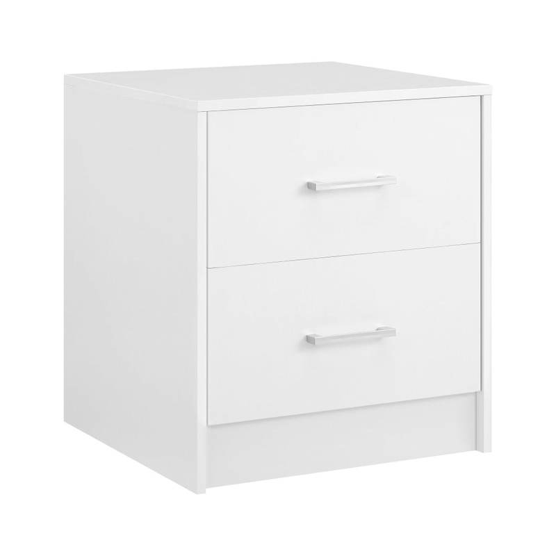 Marcus Wooden Nightstand Bedside Table W/ 2-Drawer White