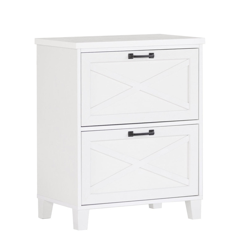 Nonu Wooden 2-Drawer Filling Cabinet Home Office Storage White Oak