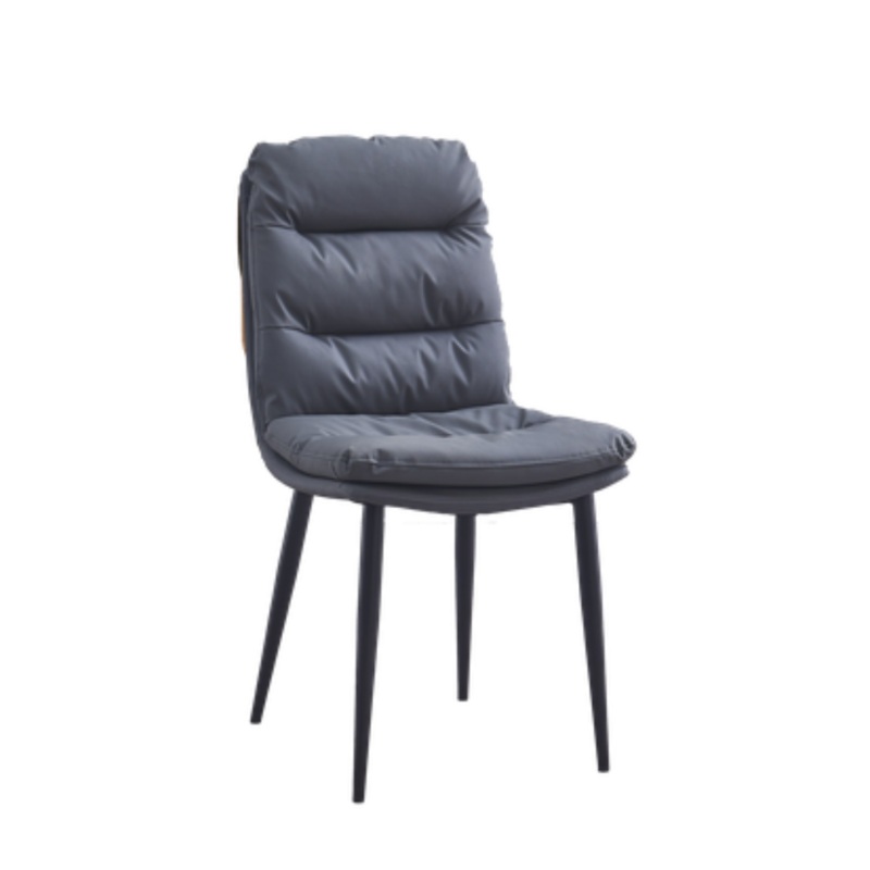 Set Of 2 Modern Dining Side Chair PU Leather Kitchen Grey