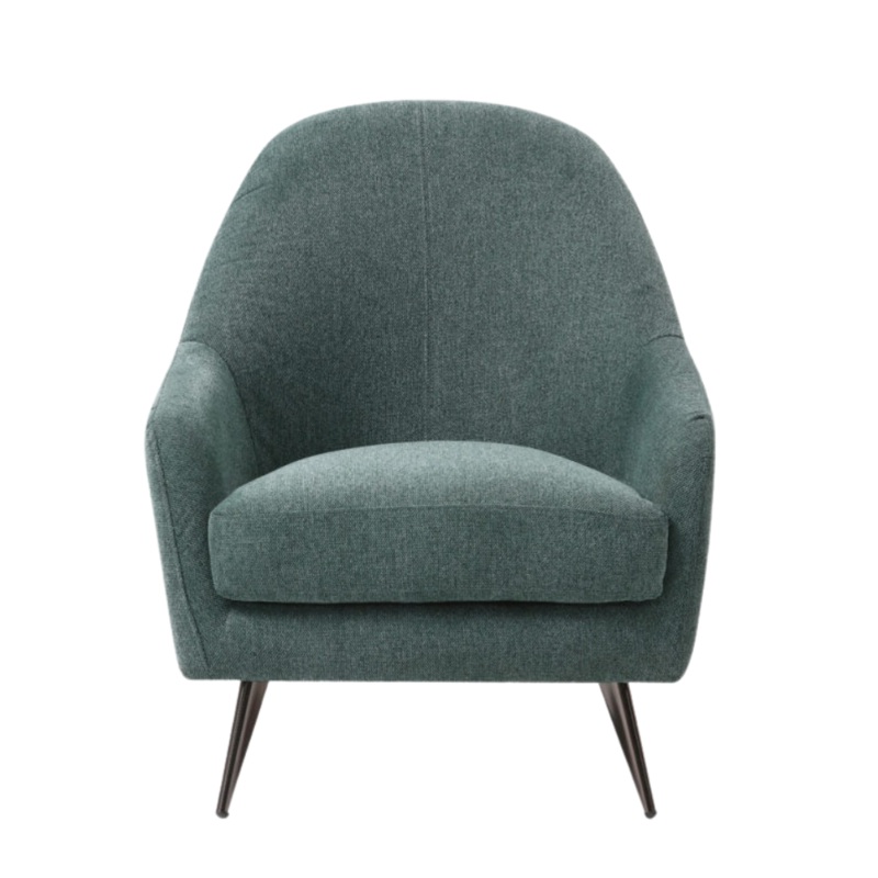 Soft Fabric Foam Padded Relaxing Accent ArmChair Metal Legs Green