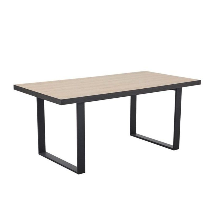 Stylish Rectangular Wooden Kitchen Dining Table 180cm Natural/Black