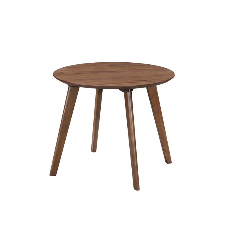 Wooden Timber Round Side End Lamp Table Walnut