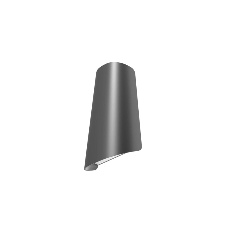 Blade Modern Wall Light Surface Mounted Up/Down 11W Cone Dark Grey Opal Diffuser