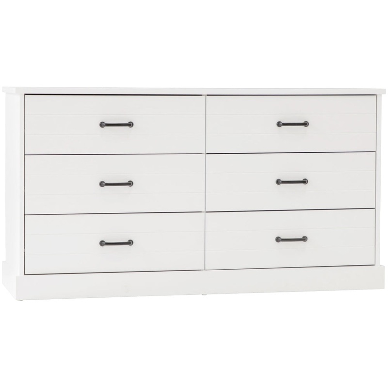 Liberty Modern Wooden Chest Of 6-sDrawers Dresser Storage Cabinet - White