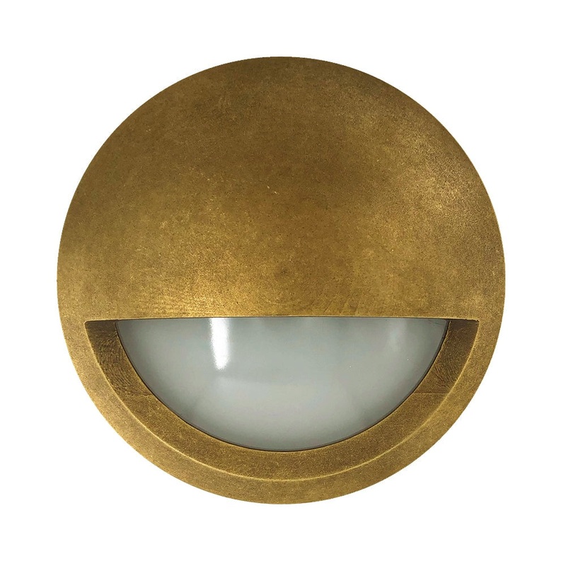 Step Wall Light Surface Mounted 6W Round Antique Brass 3000K IP65 Eyelid OD98mm 480LM