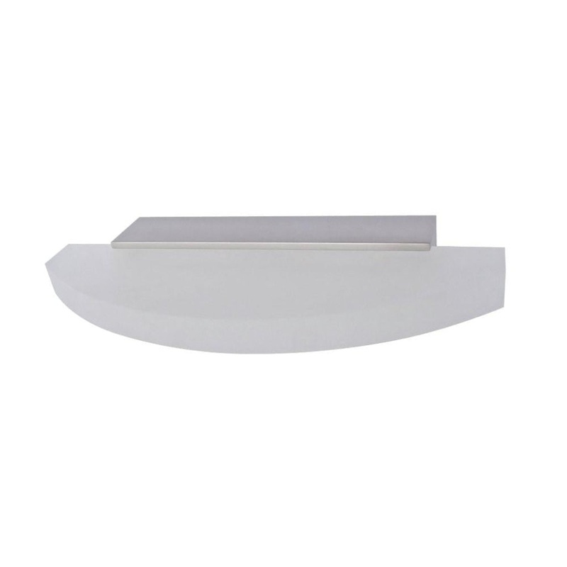 SYDNEY Wall Light Interior Surface Mounted 6W Curved Satin Nickel 3000K with Frosted Diffuser 460LM