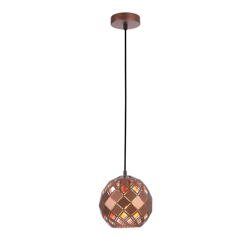 TUILE Pendant Lamp Light Interior ES Coffee Embossed Tiled Wine Glass OD200mm