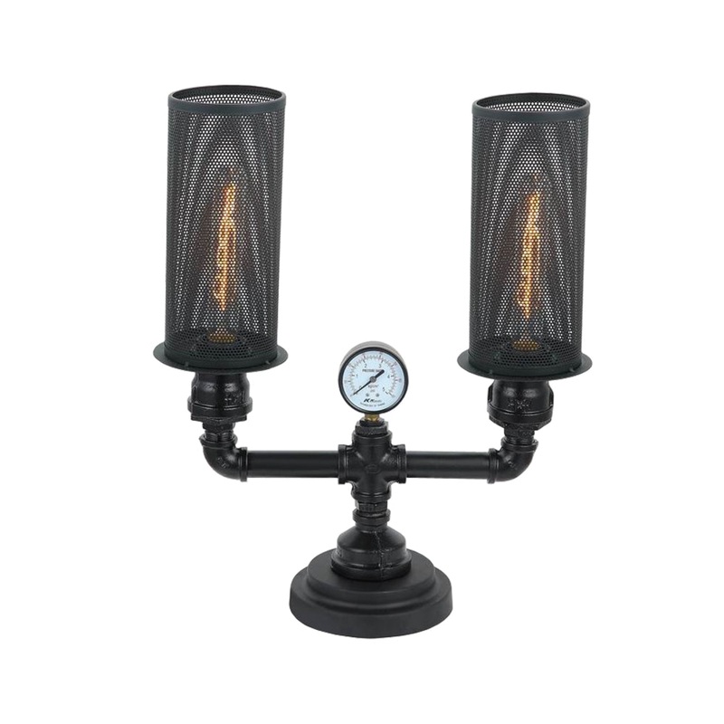 VENETO Table Lamp ESx2 Black Mesh Oblong OD110mm with Black