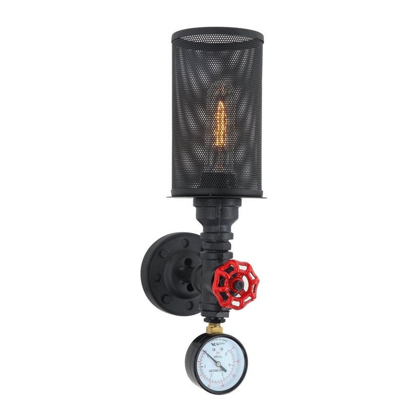 VENETO Wall Light Interior Surface Mounted ES Oblong Black Mesh