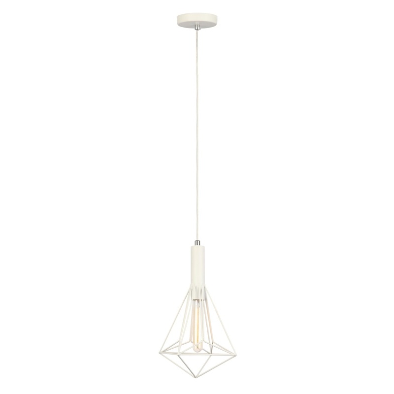 WHITEBAND Pendant Lamp Light Interior ES White Large Diamond Cage OD250mm