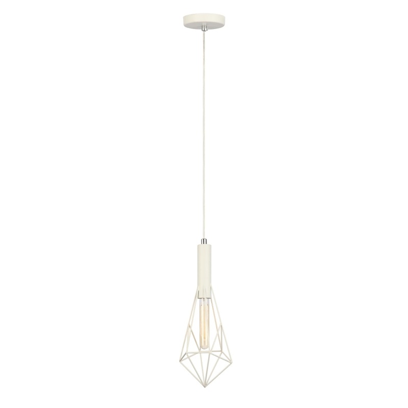 WHITEBAND Pendant Lamp Light Interior ES White Small Diamond Cage OD175mm