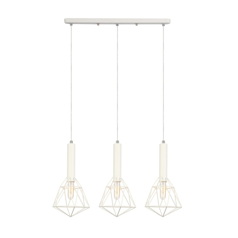 WHITEBAND Pendant Lamp Light Interior ESx3 Black Diamond Cage x 3 with Bar OD590mm