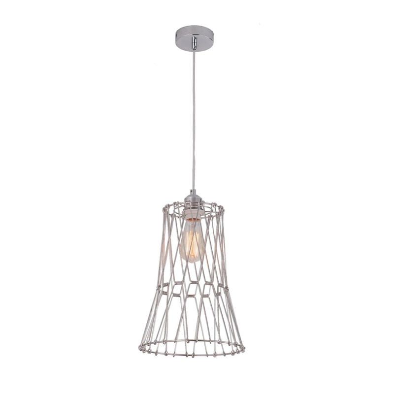 PLIER Pendant Lamp Light Interior ES 40W Adjustable Shape Chrome OD200-400mm