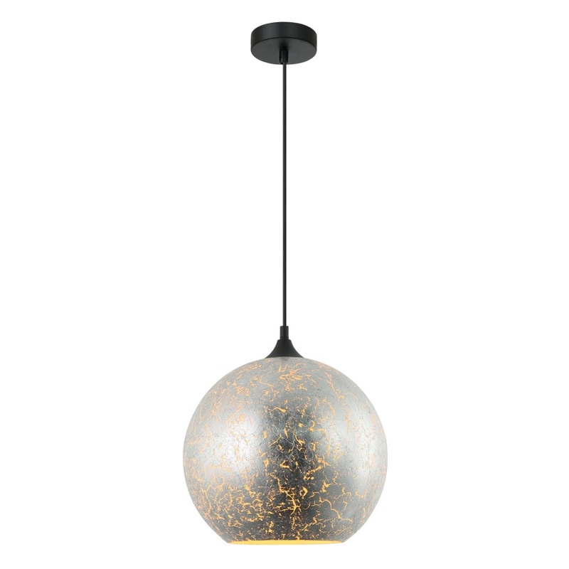 ROCHE Pendant Lamp Light Interior ES 40W Satin Chrome Wine Glass with White Interior