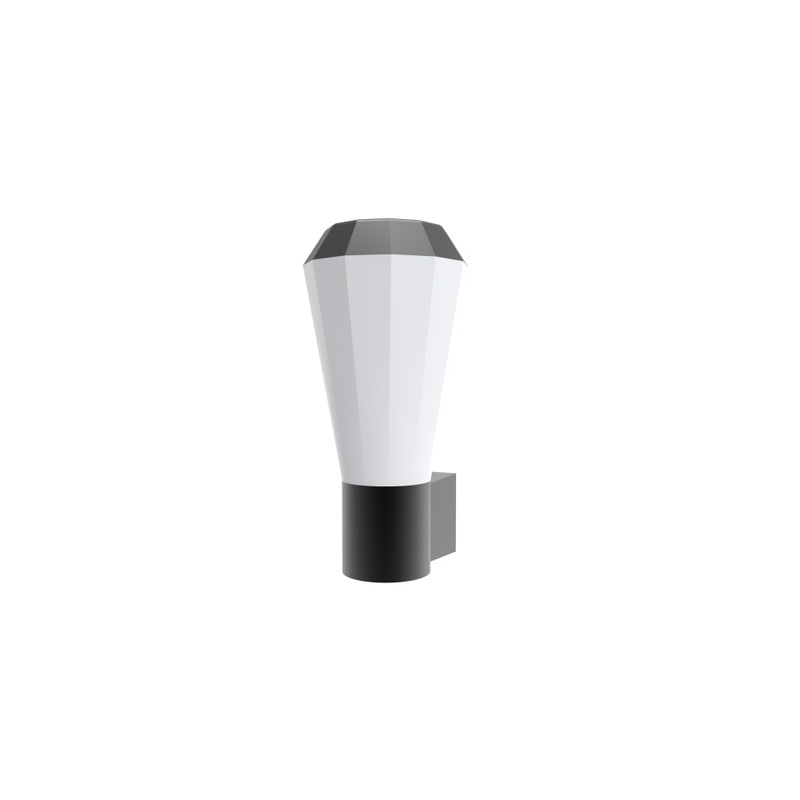 GEB Wall Light Surface Mounted 20W Tapered Dark Grey 3000K IP54 Opal Diffuser 580LM