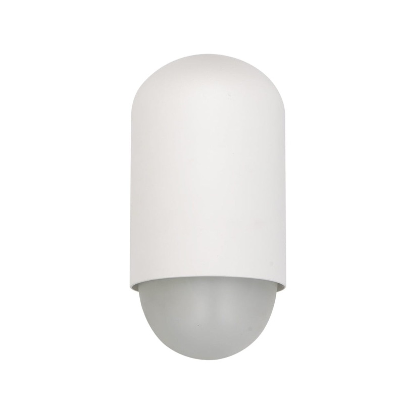 MAGNUM Wall Light Surface Mounted ES Oval Matte White IP44 Opal Diffuser