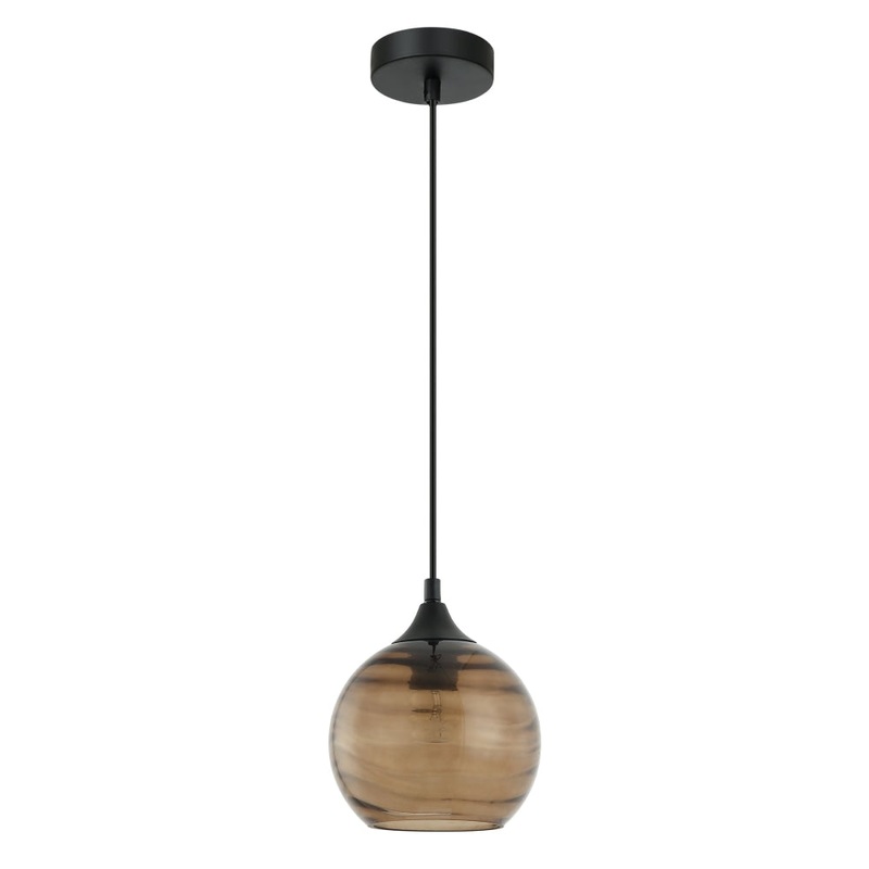 MARBRE Pendant Lamp Light Interior ES OD170mm H180mm Wine Glass Amber Wavy Glass