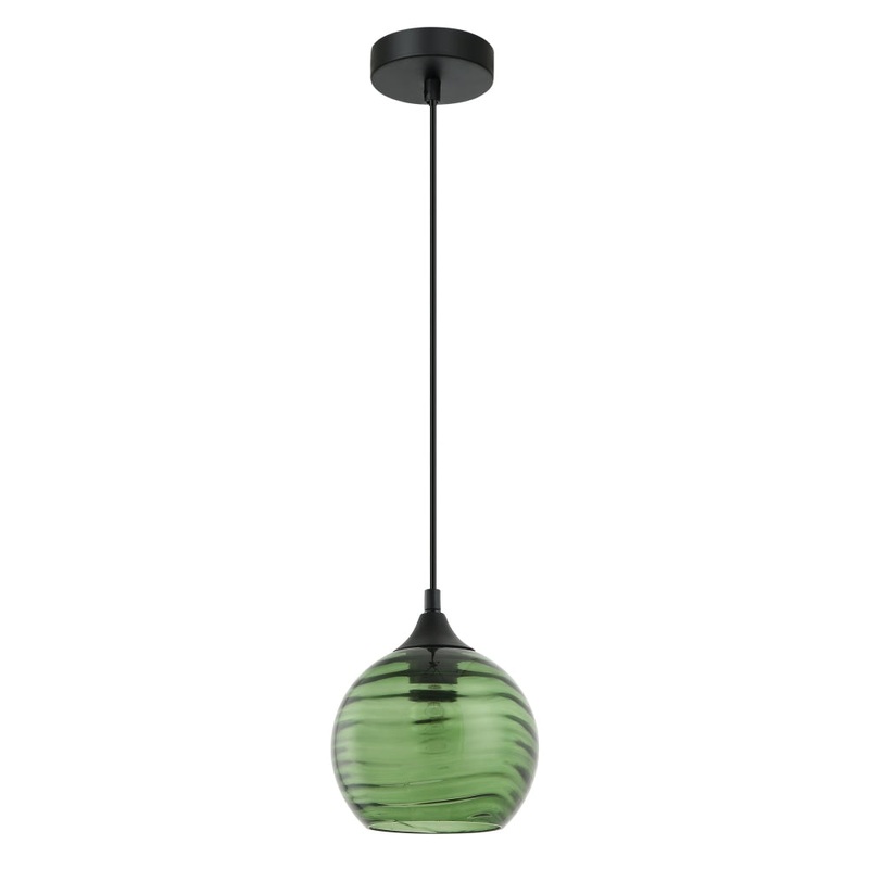 MARBRE Pendant Lamp Light Interior ES OD170mm H180mm Wine Glass Green Wavy Glass