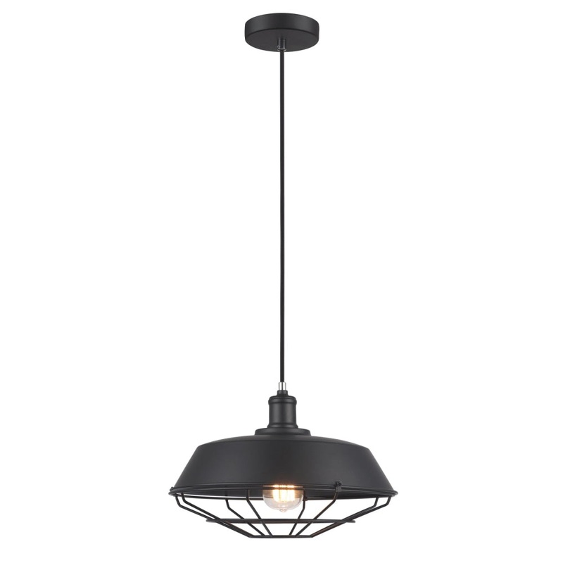 MATRIX Pendant Lamp Light Interior ES Black Dome with Cage OD360mm