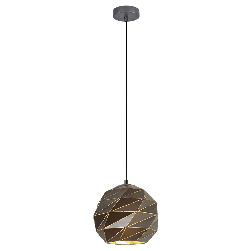 ORIGAMI Pendant Lamp Light Interior ES 60W Matte Grey Dome Small Iron OD220mm x H3215mm