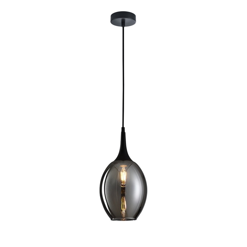 BROTE Pendant Lamp Light Interior ES 72W Black Smoke Wine Glass OD180mm x H340mm