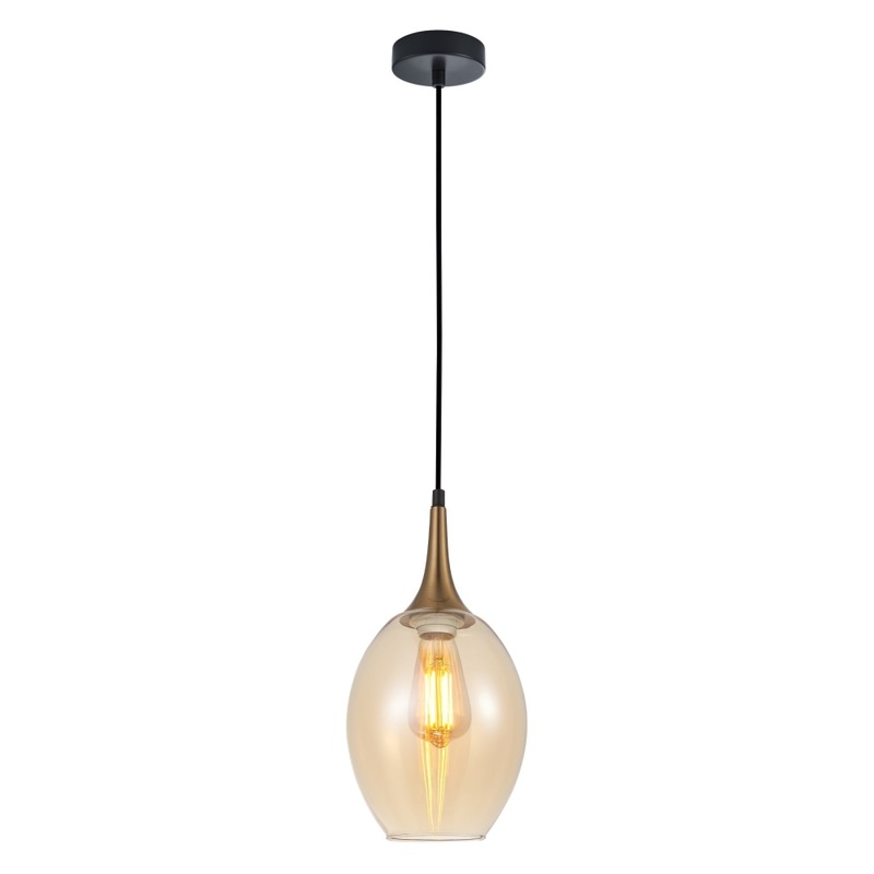 BROTE Pendant Lamp Light Interior ES 72W Bronze Amber Wine Glass OD180mm x H340mm