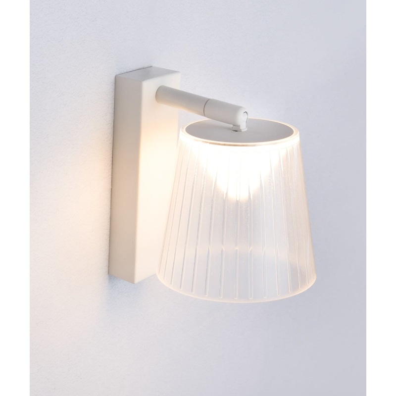 CHESTER Wall Light Interior Surface Mounted Adjustable 6W Slant Clear PS Shade 3000K with White 402LM