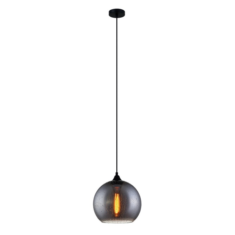 CHUVA Pendant Lamp Light Interior ES Smoke Black (Glass) Wine Glass with Raindrop OD250mm
