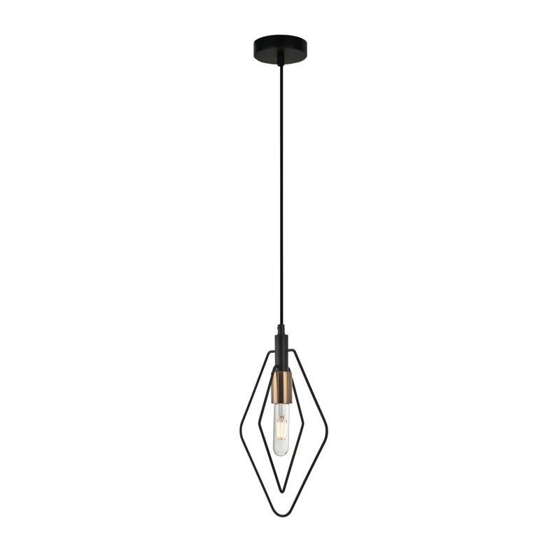 CONTOUR Pendant Lamp Light Interior ES Black Diamond with Antique Brass Highlight OD210mm
