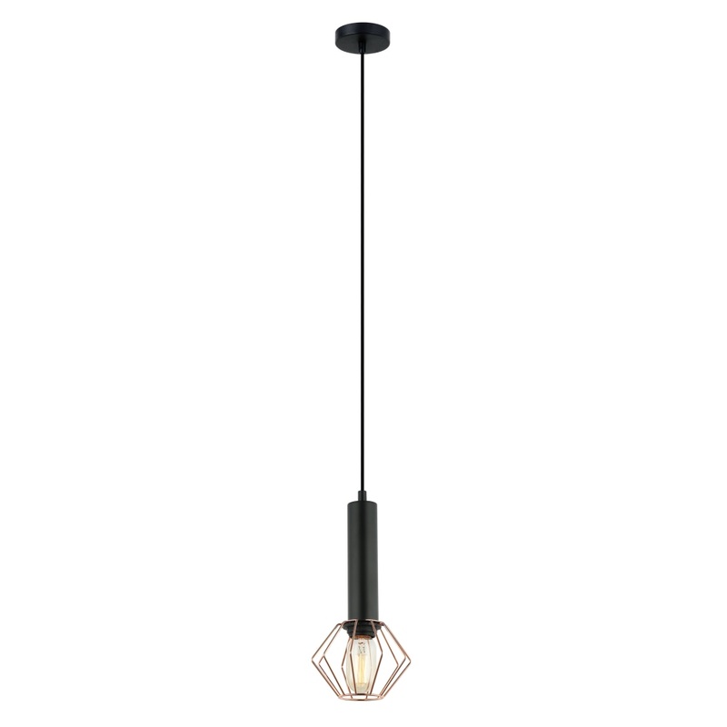 CORAZON Pendant Lamp Light Interior ES Matte Black with Copper Cage Diamond OD150mm
