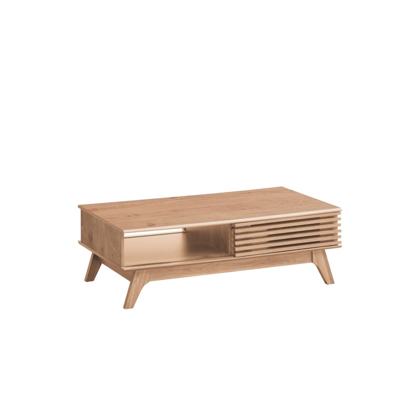 Karyn Rectangular Wooden Coffee Tea Table W/ 2-Door - Oak