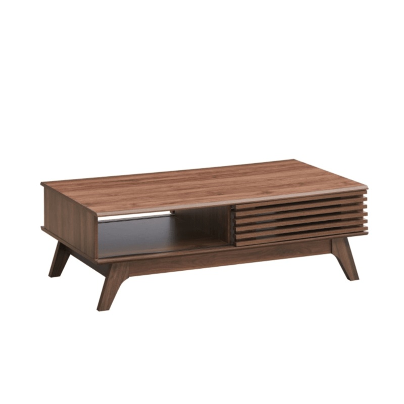 Karyn Rectangular Wooden Coffee Tea Table W/ 2-Door - Walnut