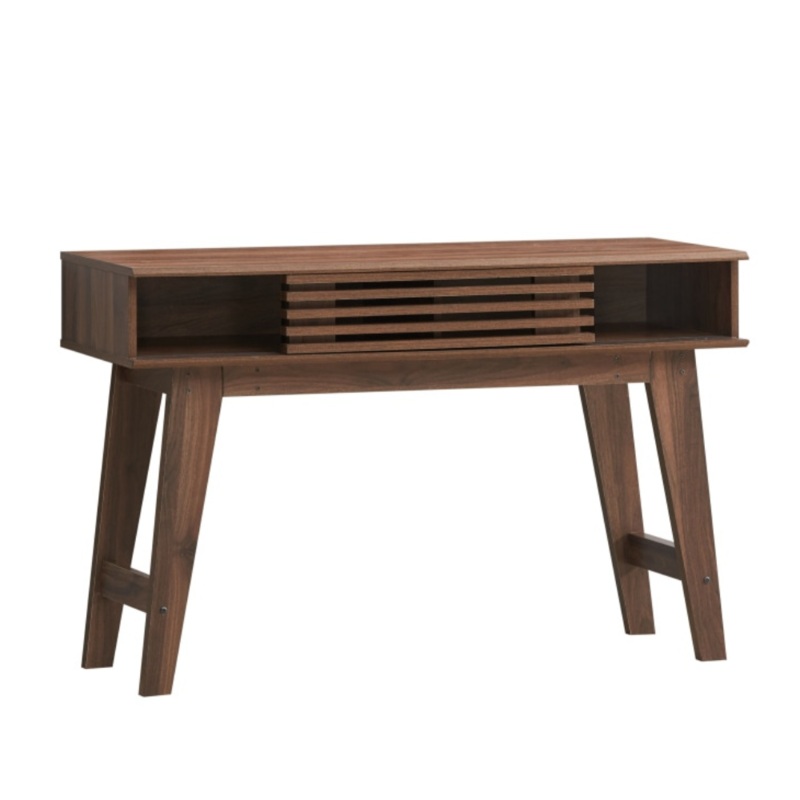 Karyn Wooden Hallway Console Hall Table W/ 1-Door - Walnut