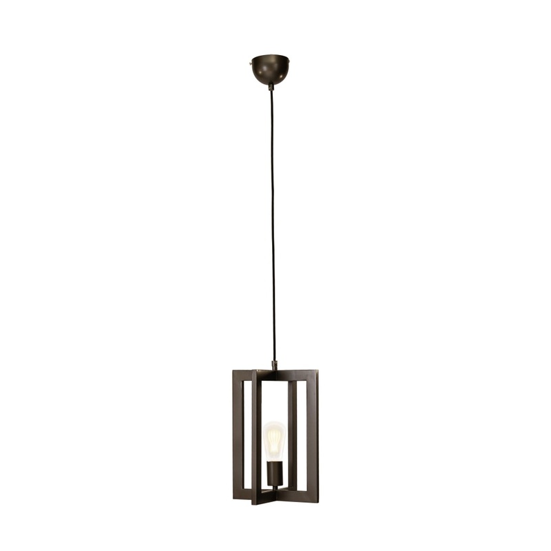 Arlo Classic Modern Cord Drop Lantern Pendant Light Lamp - Leaden