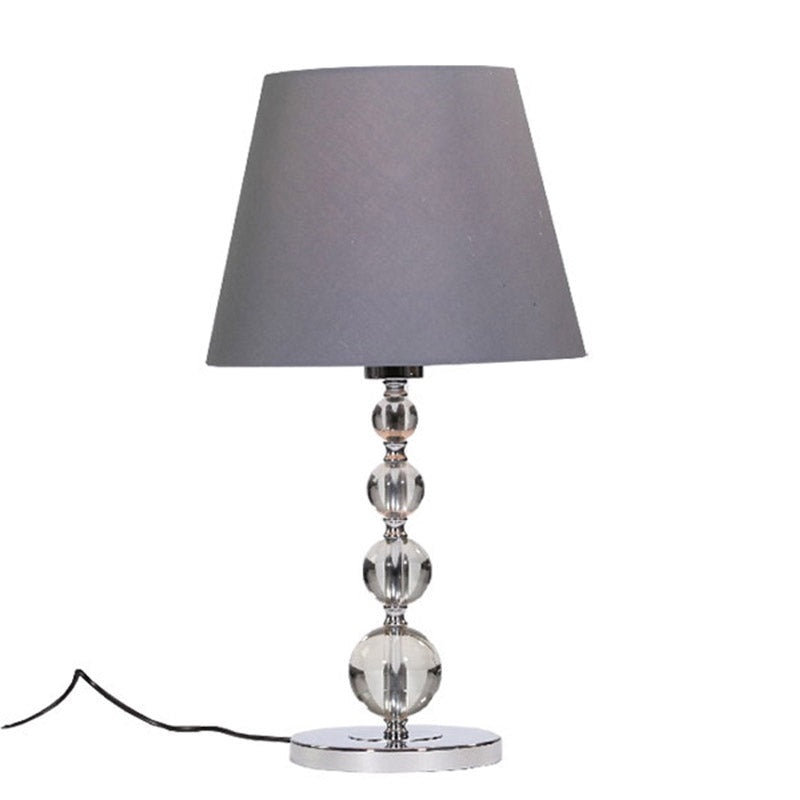 Gidan Elegant Vintage Crystal Table Lamp Fabric Shade - Chrome