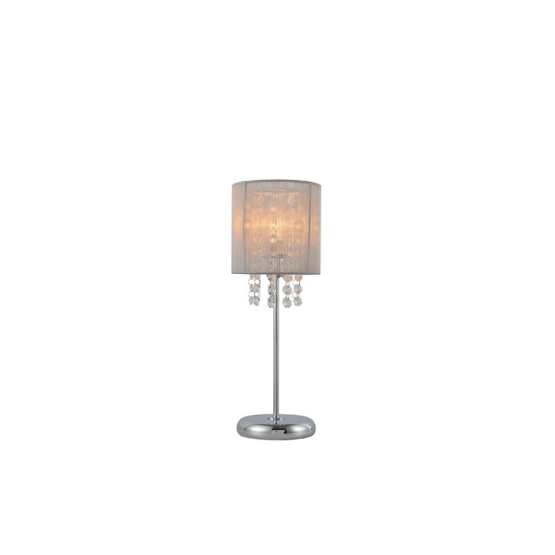 Troy Table Desk Lamp with Acrylic Drops Chrome Metal Base - Grey