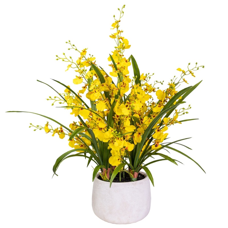 Dancing Lady Orchid Artificial Faux Plant Decorative 76cm In Pot