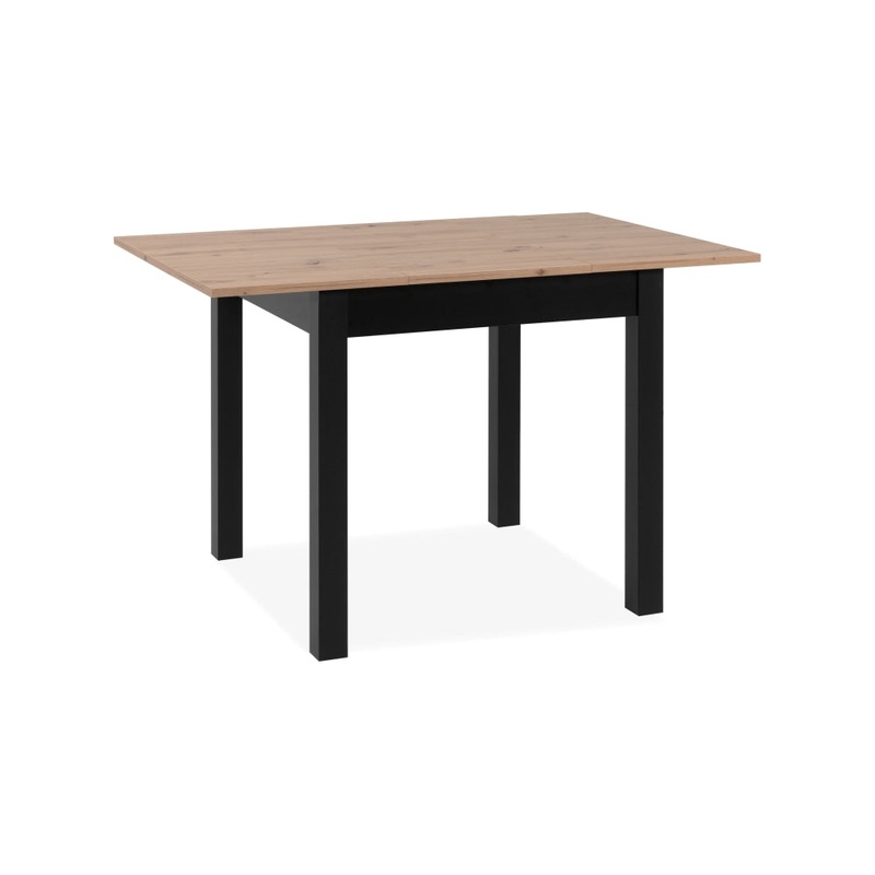 Elena Wooden Extendable Square Rectangular Dining Table 80-120cm - Black/Oak
