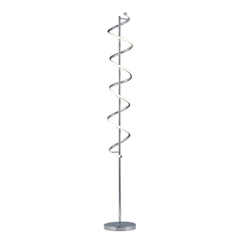 Angelina Modern Curved Spiral LED Floor Reading Lamp Light - Chrome