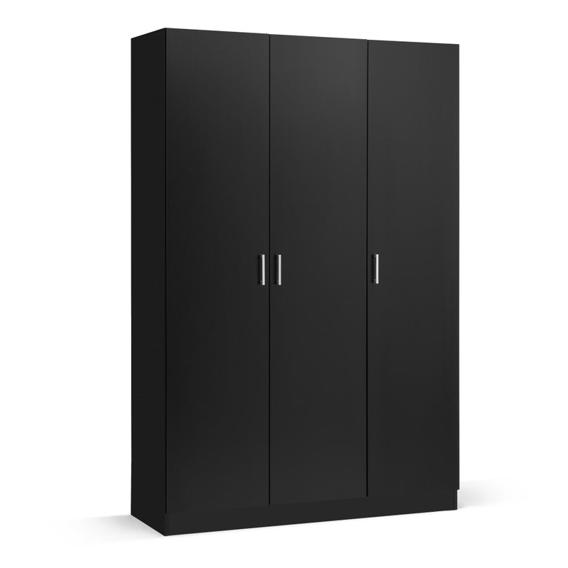 Monica Large Cupboard Multi-purpose Tall Storage Cabinet 3-Doors - Black