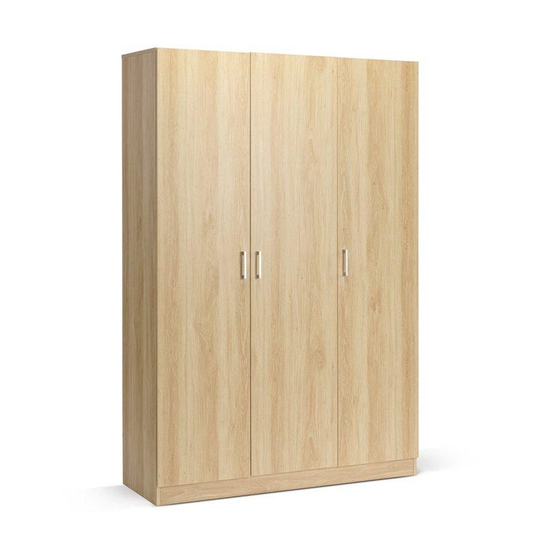 Monica Large Cupboard Multi-purpose Tall Storage Cabinet 3-Doors - Oak