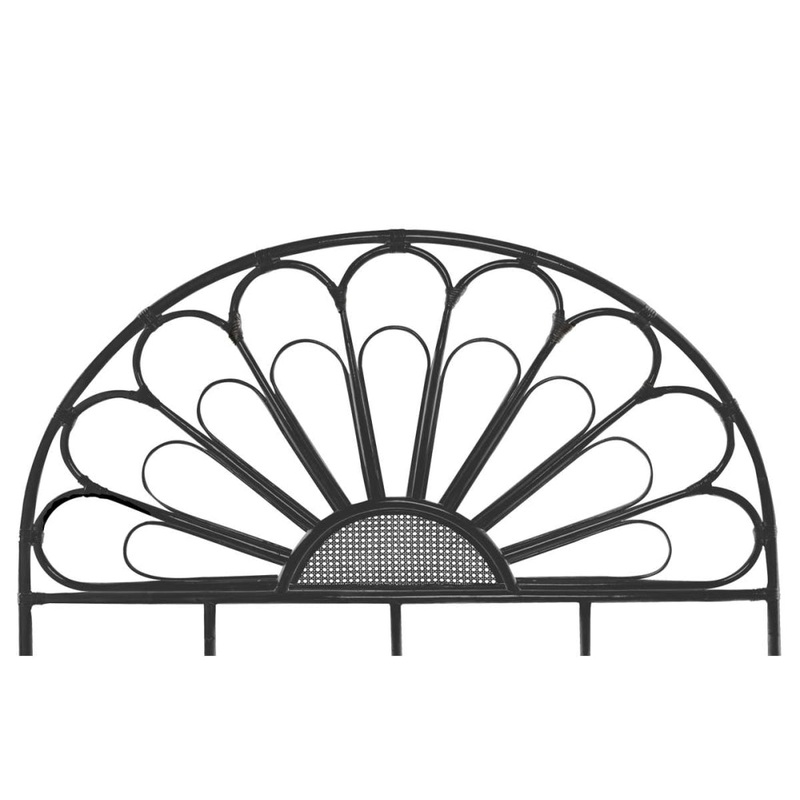 Alexis Rattan Eco Friendly Bed Head Headboard King Size - Black