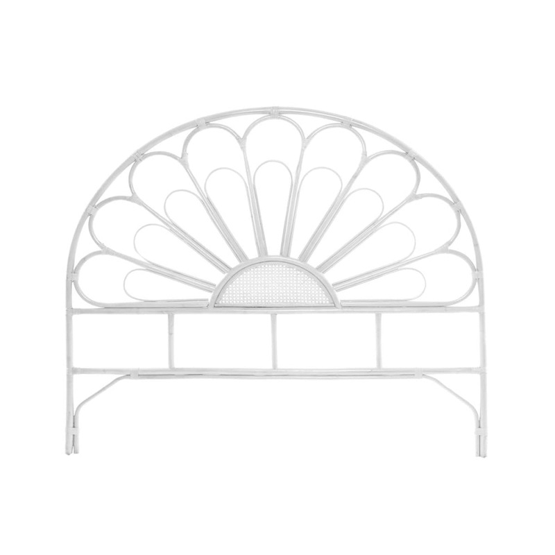 Alexis Rattan Eco Friendly Bed Head Headboard King Size - White