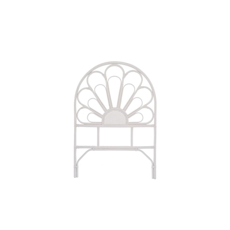 Alexis Rattan Eco Friendly Bed Head Headboard Single Size - White