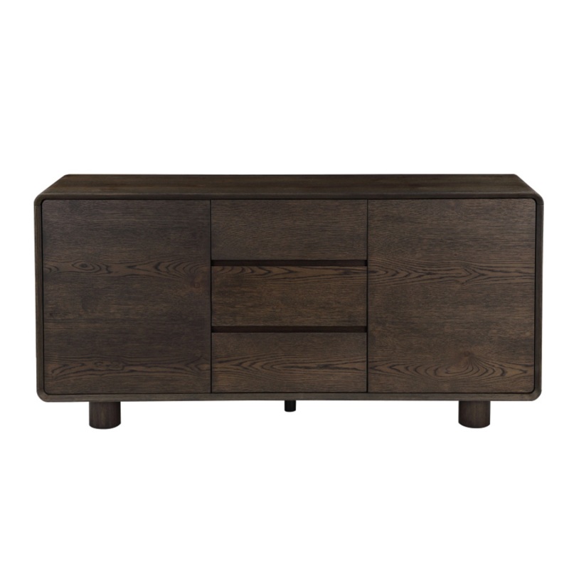Angelo Wooden Dark Oak Veneer Buffet Unit Sideboard Storage Cabinet Coffee