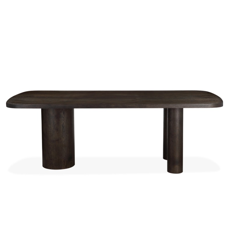 Angelo Wooden Dark Oak Veneer Modern Kitchen Dining Table 220cm Coffee
