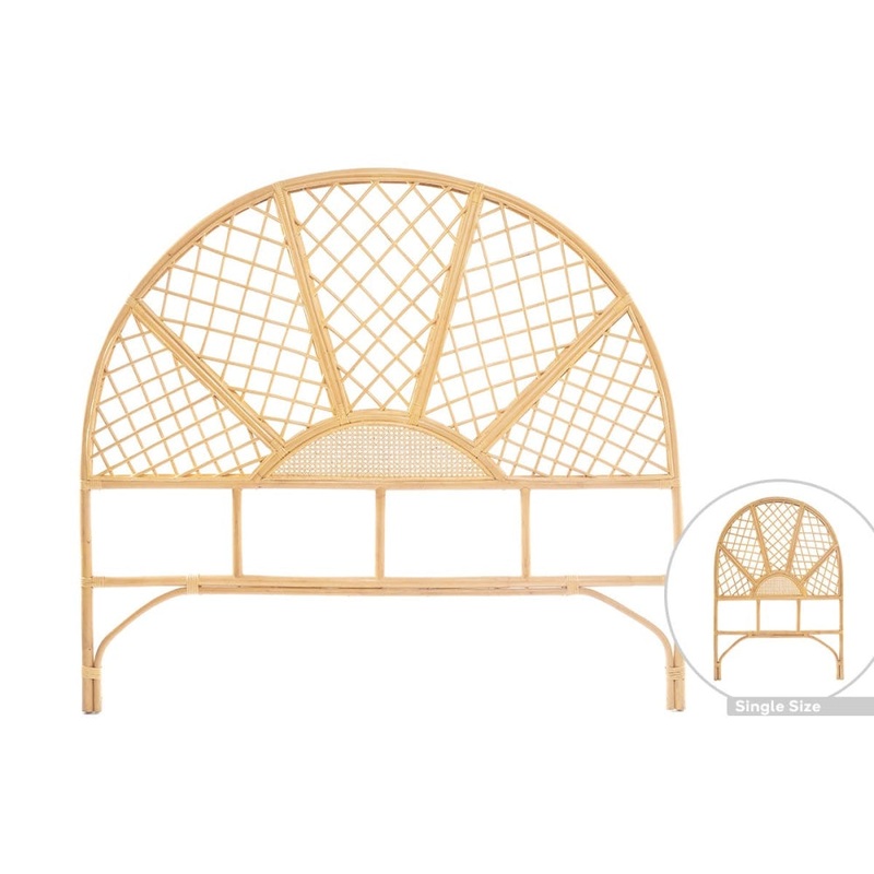 Elise Rattan Eco Friendly Bed Head Headboard Single Size - Natural