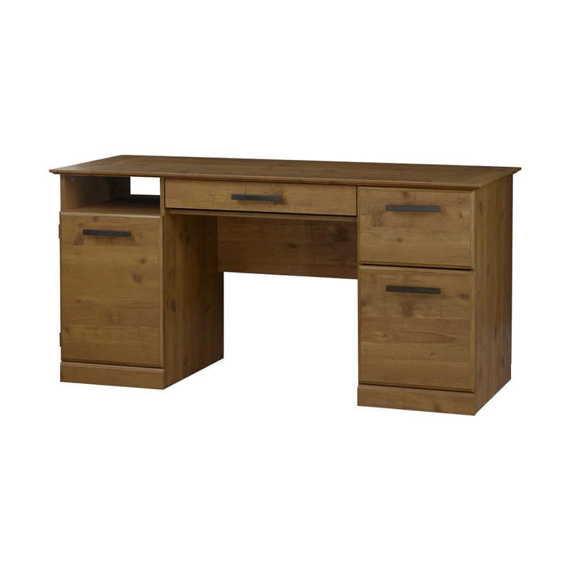 Hyland Large Executive Home Office Working Computer Desk 150cm Rustic Brown