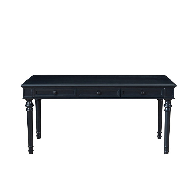 Julius Classic Computer Working Home Office Writing Desk 160cm 3-Drawer Black